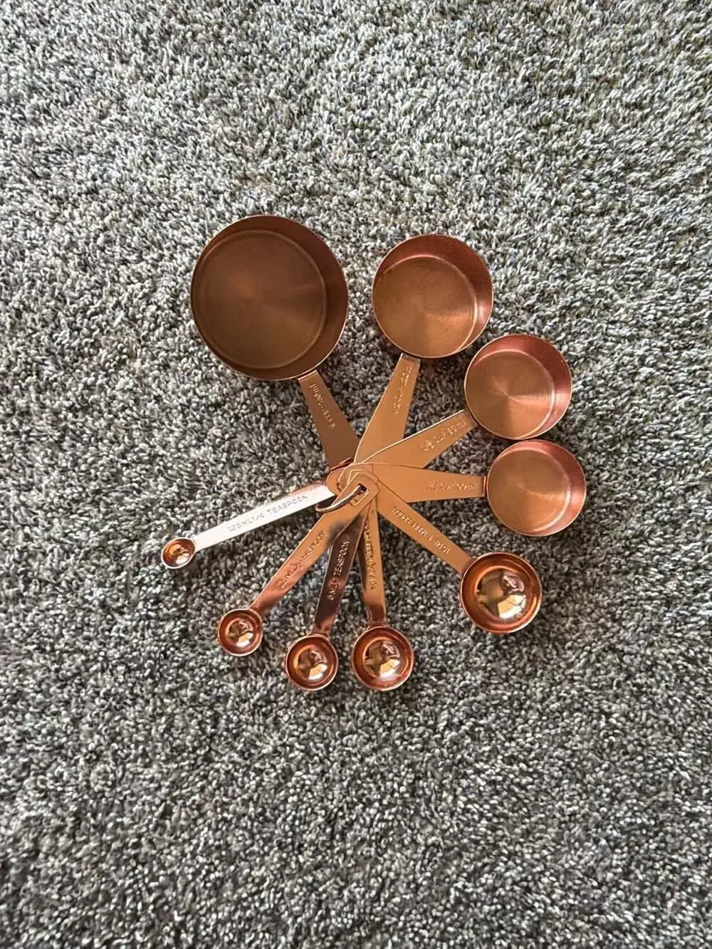 Copper Plated Measuring Cups and Spoons Set